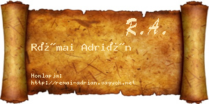 Rémai Adrián névjegykártya